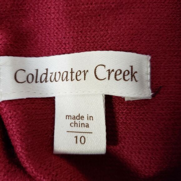 Coldwater Creek Womens Jacket Size 10 Tailored Fit Maroon Button Up Long Sleeve - Picture 8 of 10